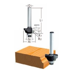 Freze pentru sanfrenare in doua trepte, cu rulment, Roman, 6mm, A1=28mm, D-09581