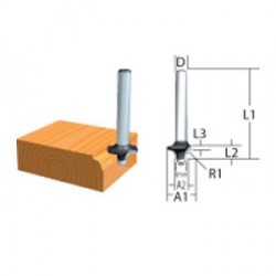 Freze pentru tesire, cu rulment, 6mm, A1=26mm, D-09547