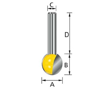 Freze rotunde cu si fara rulment, BALL GROOVE