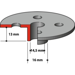 Ghidaj sablon freze lemn, 14.5x16mm, 344364-5