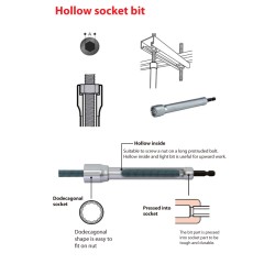 Cheie tubulara lunga pentru tije filetate, 13mm, 700mm, B-52613