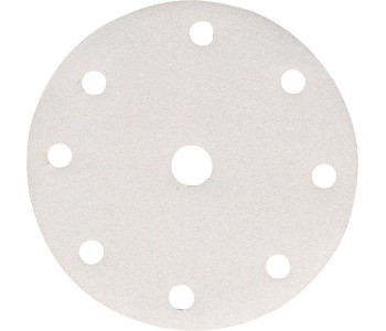 Hartie abraziva, ø150mm, Velcro, 9 gauri, alba