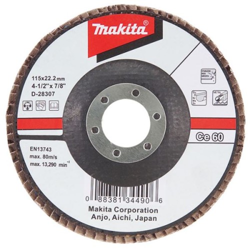 Disc lamelar Makita cu ceramica, 125mm, plan, Ce60, D-28503