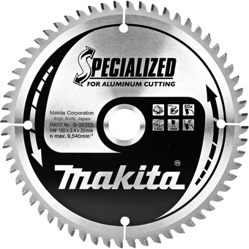 Panze disc Specialized, pentru Aluminiu, fierastraie manuale, Ø160x20mm Z60, B-09553