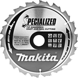 Panze disc Specialized pentru lemn cu cuie, Ø210x30mm Z18, B-09363