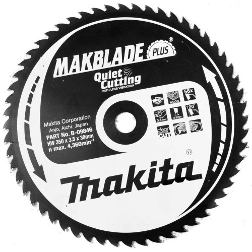 Panze disc MakBlade Plus, Ø350x30mm Z56, grosier, B-09846