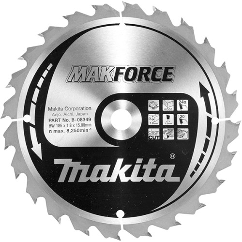 Panze disc MakForce, Ø185x15.88mm Z24, mediu, B-08349