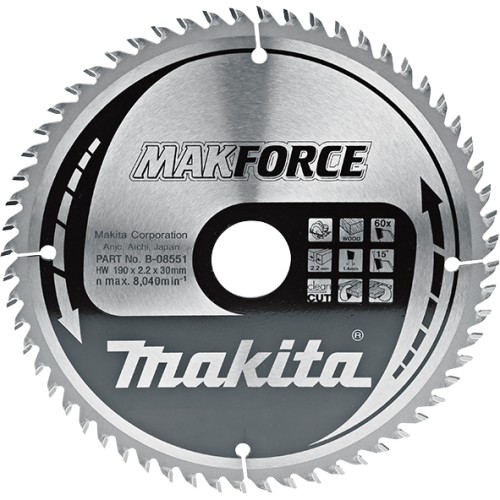 Panze disc MakForce, Ø190x30mm Z60, extrafin, B-08551